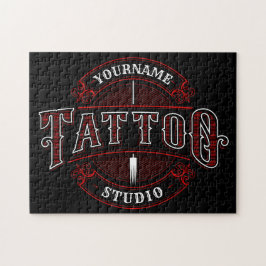 Traditionell Stil ADD NAMN Tattoo Studio Shop Pussel