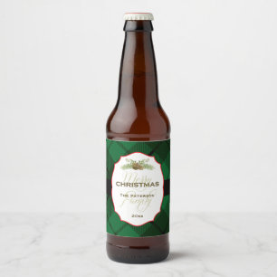 Traditionell, stilig jul ölflaska etikett