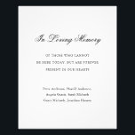 Traditionell svart och vit formgivning Elegant brö Fototryck<br><div class="desc">Ett enkelt minnesmärke med bröllop-tecknet är en färgutskrift som har en minimal svartvit design med titeln "In Loving Memory" i en elegant-kalligrafi. Nedan visas ditt budskap och namn om nära och kära i ett traditionellt serif-teckensnitt. Det här är perfekt för ett formellt bröllop.</div>