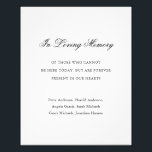 Traditionell svart och vit formgivning Elegant brö Fototryck<br><div class="desc">Ett enkelt minnesmärke med bröllop-tecknet är en färgutskrift som har en minimal svartvit design med titeln "In Loving Memory" i en elegant-kalligrafi. Nedan visas ditt budskap och namn om nära och kära i ett traditionellt serif-teckensnitt. Det här är perfekt för ett formellt bröllop.</div>