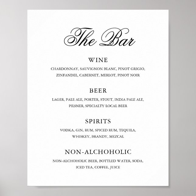 Traditionell svart och vit formgivning Elegant brö Poster (Framsidan)