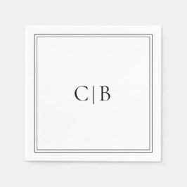 Traditionell Svartvitt Elegant bröllop Pappersservett