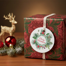 Traditionell Tallkrans God Jul Familj Gåvor Etiketter