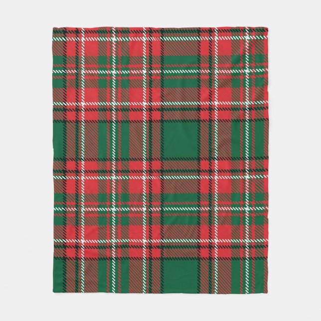 Traditionell tartan: rödgrönt plaid mönster. fleecefilt (Framsidan)