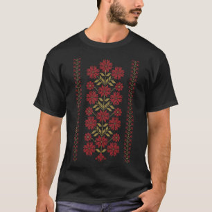 Traditionell tatreez Embroidery Flowers Mönster T Shirt