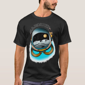 Traditionell Tatto Stil City och Färg Astronaut T Shirt