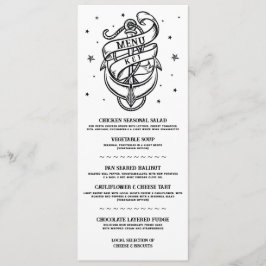 Traditionell Tattoo Menu Bröllop Sten Anchor Meny