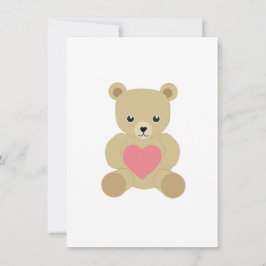 Traditionell teddybjörn med hjärtkort julkort