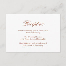 Traditionell Terracotta Formal Elegant bröllop Tilläggskort