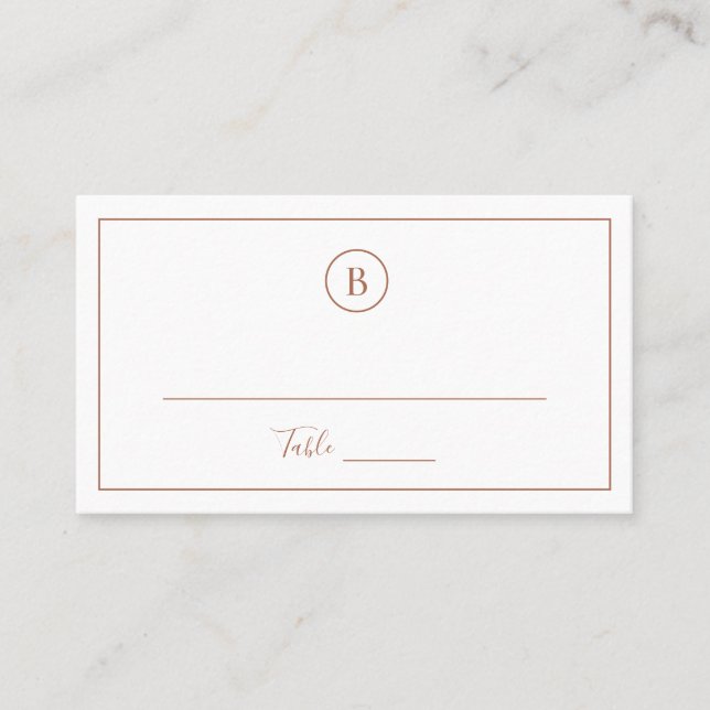 Traditionell Terrakotta Elegant Bröllop Placeringskort (Framsida)