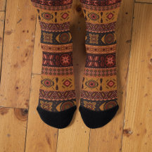 Traditionell Terrakotta Etnisk Tribal Boho Mönster