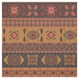 Traditionell Terrakotta Etnisk Tribal Boho Mönster Tyg