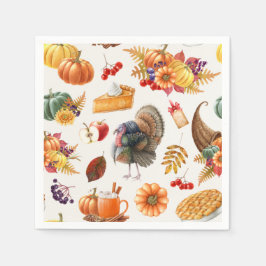 Traditionell Thanksgiving Napkin Pappersservett