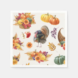 Traditionell Thanksgiving Napkin Pappersservett
