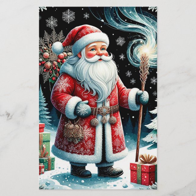 Traditionell Tomte i festlig vinterscen Brevpapper (Framsida)