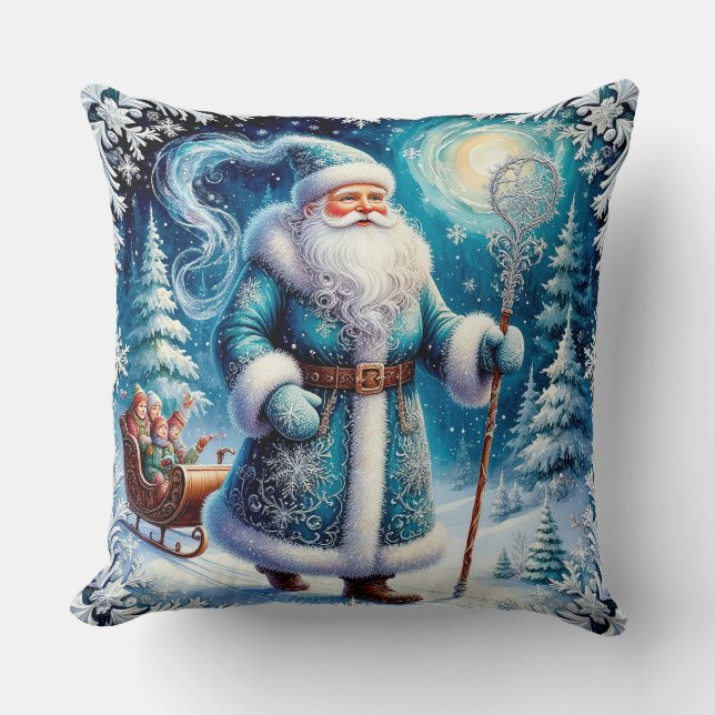 Traditionell Tomte i festlig vinterscen Kudde (Framsida)