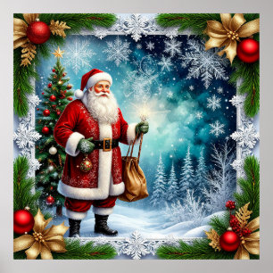 Traditionell Tomte i Vinterundret Poster