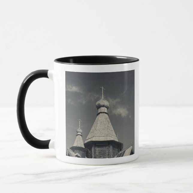 Traditionell träkyrka för rysk-ortodoxa kyrkan mugg (Vänster)