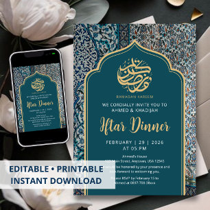 Traditionell turkisk mosaik Ramadan Iftar middag Inbjudningar