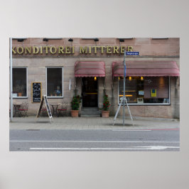 Traditionell tysk konditorei i Nürmberg Poster