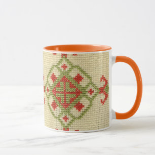 Traditionell ukrainsk broderi mugg
