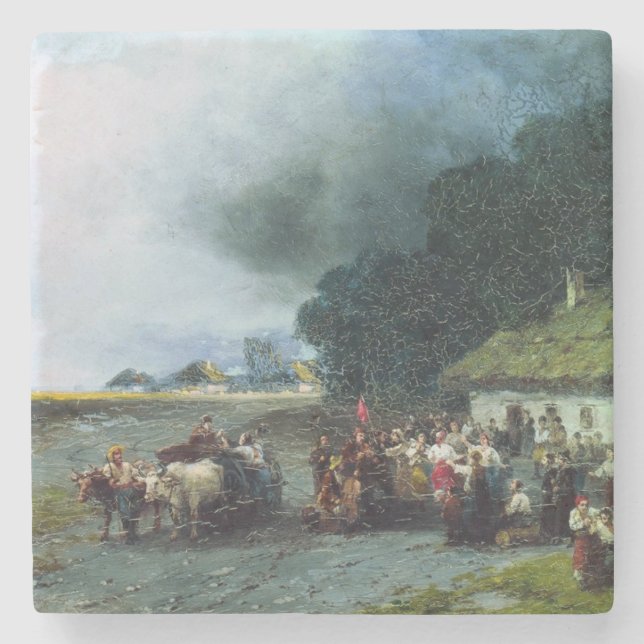 Traditionell ukrainsk bröllop (Ukraina) (Äktenskap Stenunderlägg (Framsidan)