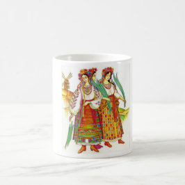 Traditionell ukrainsk klänning från den Kyivschyna Kaffemugg