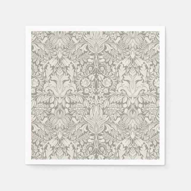 Traditionell underskattad formell vit mask pappersservett (Framsidan)