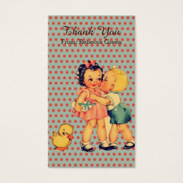 Traditionell Valentine retro barns födelsedag part Visitkort