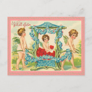 Traditionell Valentine vycard Helg Vykort