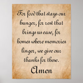 Traditionell välsignelse för mealtime Prayer Poster