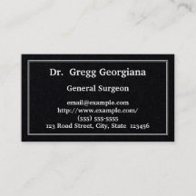 Traditionell & vanlig visitkort för General Kirurg