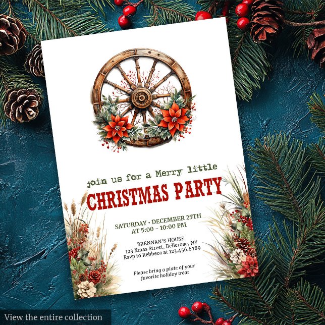 Traditionell västerländsk julfestinbjudan inbjudningar (Traditional Western Christmas party invitation

)