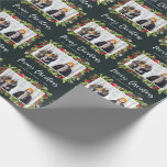 Traditionell vattenfärgsblad   fotojulklump presentpapper<br><div class="desc">Traditionell vattenfärgsblad   fotojulklapp. Vackert vattenfärgat målat löv och modern manusext. Flerfotodesign. En del av en samling.</div>
