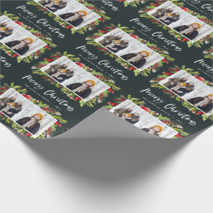 Traditionell vattenfärgsblad + fotojulklump presentpapper