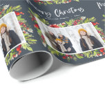 Traditionell vattenfärgsblad   fotokrita presentpapper<br><div class="desc">Traditionell vattenfärgsblad   figursättning för fotojulklapp. Vackert vattenfärgat målat löv och modern manustext. Flerfoto-design. En del av en samling.</div>