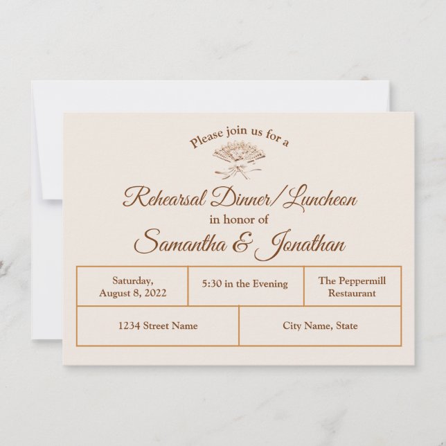 Traditionell viktoriansk middagsinbjudan för repet tack kort (Framsida)