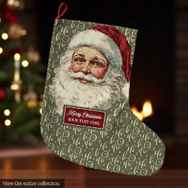 Traditionell Vintage för julklapp i Jultomten Stor Julstrumpa