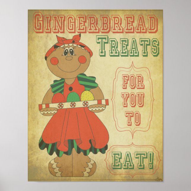 Traditionell Vintage Gingertea Girl Poster (Framsidan)
