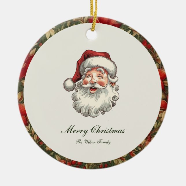 Traditionell Vintage Jul Julgransprydnad Keramik (Framsidan)