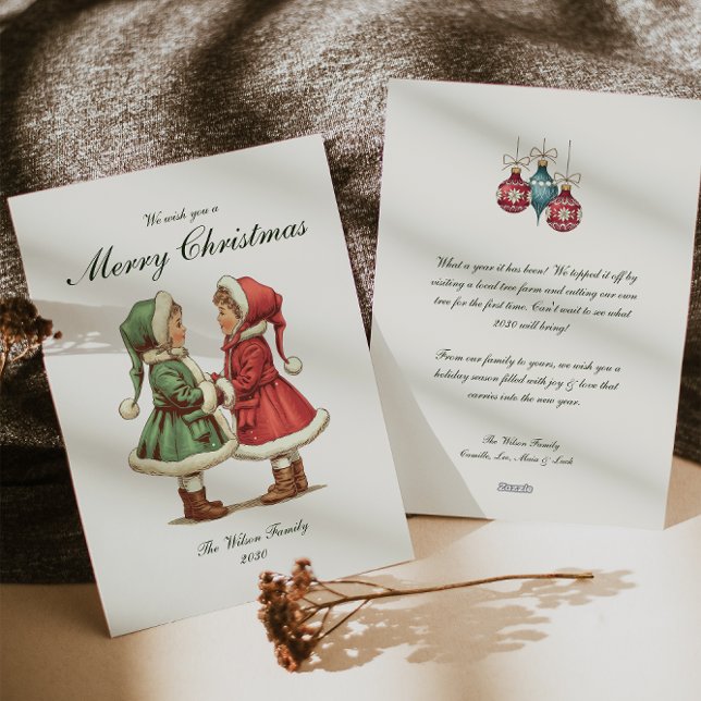 Traditionell Vintage Jul  Julkort (Skapare uppladdad)