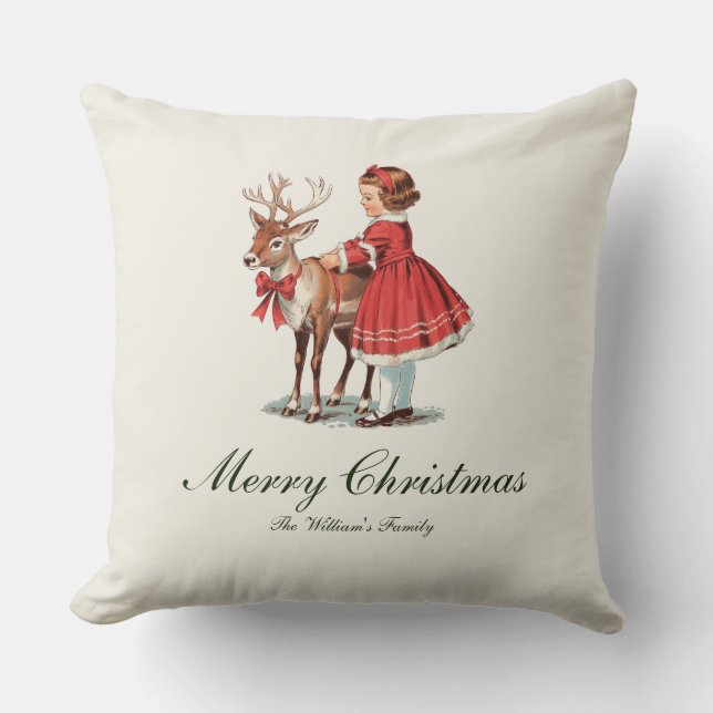 Traditionell Vintage Jul Kudde (Framsida)