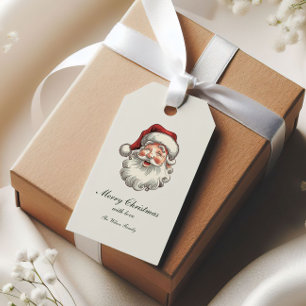 Traditionell Vintage Jul Whimsy Presentetikett