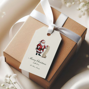 Traditionell Vintage Jul Whimsy Presentetikett