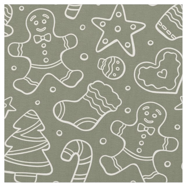 Traditionell Vintage Julpepparkaksgubbe Tyg (Närbild)
