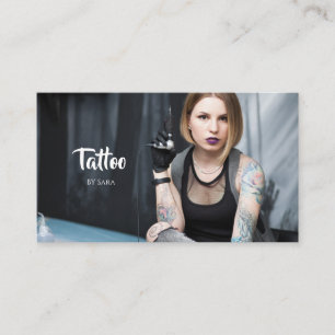 Traditionell Vintage Tatuering Artist Förhandsbokn Visitkort