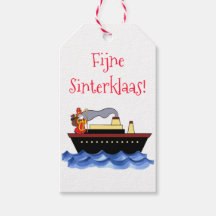 Traditionell vit Sinterklaas presentetikett