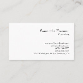 Traditionell vit vit svart vit-minimalistisk visitkort