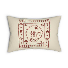 Traditionell Warli Art Pillow Fodral