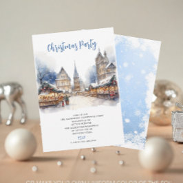 Traditionell Watercolor Winter God jul Inbjudningar